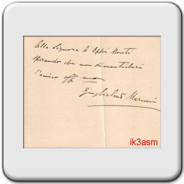 Biglietto manoscritto di Marconi