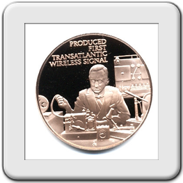 1974: USA. Medaglia centenario nascita di Marconi.